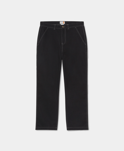 Pantalón de carpintero de lona de algodón Unisex, Negro