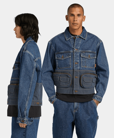 Chamarra de Mezclilla Híbrida, Azul