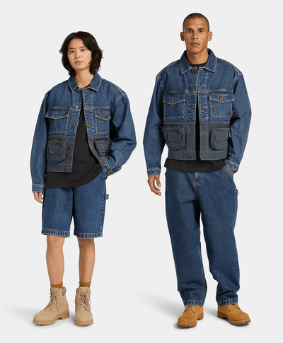 Chamarra de Mezclilla Híbrida, Azul