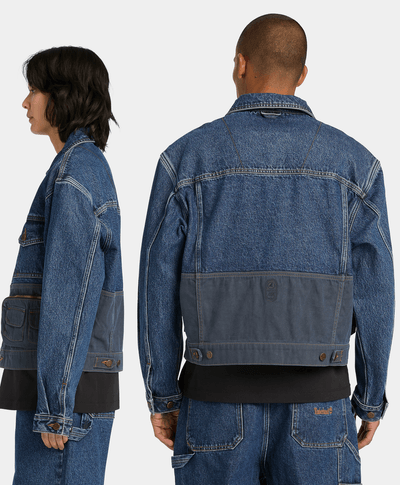 Chamarra de Mezclilla Híbrida, Azul