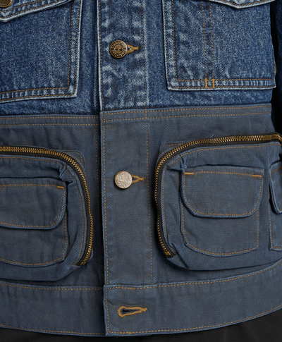 Chamarra de Mezclilla Híbrida, Azul