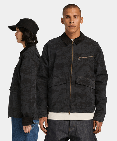 Chamarra Strafford con estampado láser Unisex, Negro