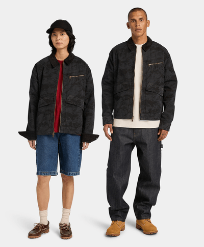 Chamarra Strafford con estampado láser Unisex, Negro