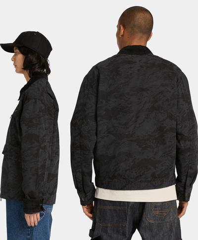 Chamarra Strafford con estampado láser Unisex, Negro