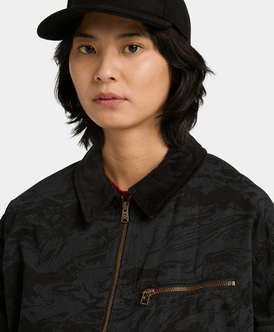 Chamarra Strafford con estampado láser Unisex, Negro