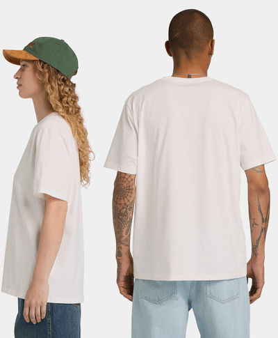 Playera unisex de manga corta Small Logo Print, Blanco