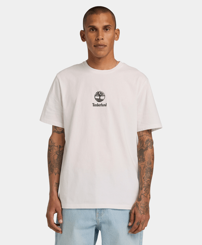 Playera unisex de manga corta Small Logo Print, Blanco