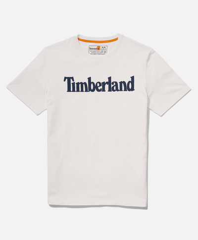 Playera de algodón orgánico para Hombre con logotipo lineal, Blanco