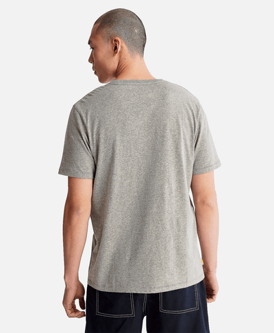 Playera de algodón orgánico para Hombre con logotipo lineal, Gris