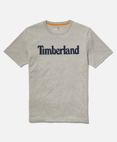 Playera de algodón orgánico para Hombre con logotipo lineal, Gris
