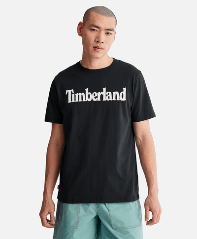 Playera manga corta con Logo para Hombre, Negro