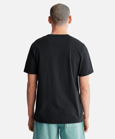 Playera manga corta con Logo para Hombre, Negro
