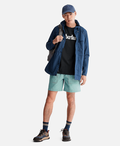 Playera manga corta con Logo para Hombre, Negro