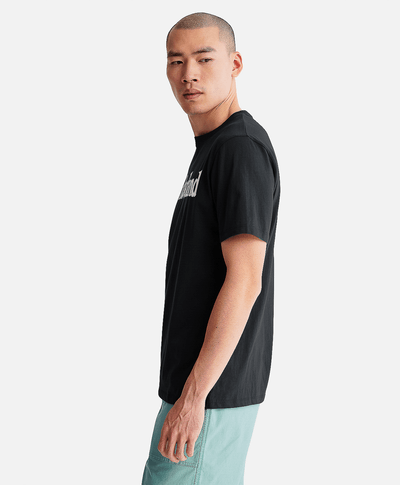Playera manga corta con Logo para Hombre, Negro