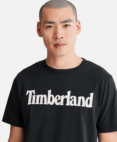 Playera manga corta con Logo para Hombre, Negro
