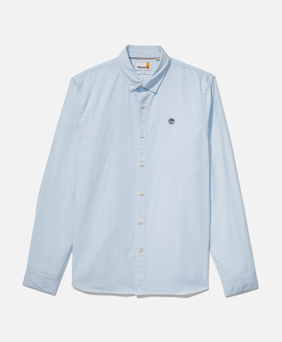 Camisa manga larga Ela River Elevated Oxford Solid Slim para Hombre, Azul