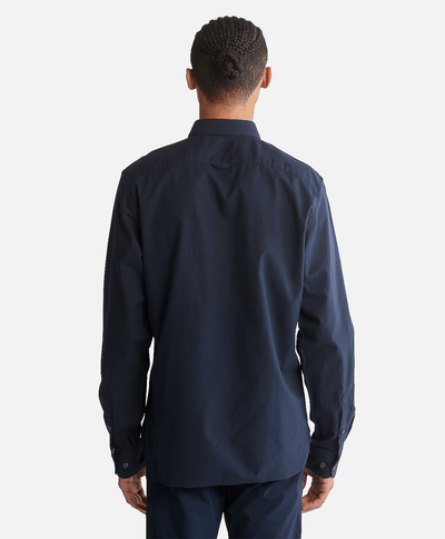 Camisa manga larga Ela River Elevated Oxford Solid Slim para Hombre, Azul