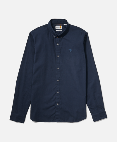 Camisa manga larga Ela River Elevated Oxford Solid Slim para Hombre, Azul