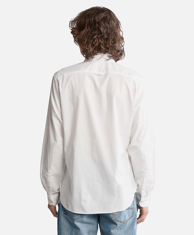 Camisa manga larga Ela River Elevated Oxford Solid Slim para Hombre, Blanco