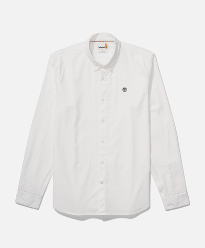 Camisa manga larga Ela River Elevated Oxford Solid Slim para Hombre, Blanco