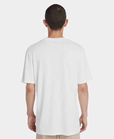 Playera con logo en el pecho para hombre, Blanco