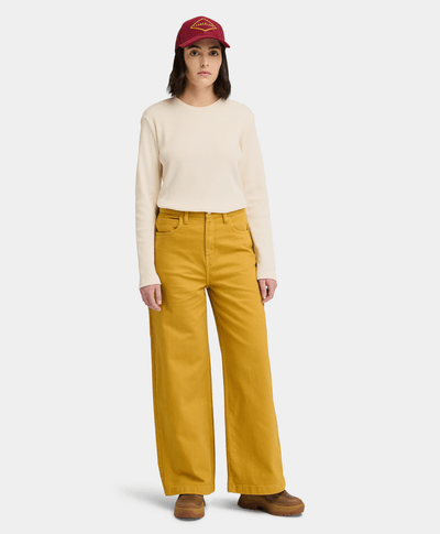 Playera para mujer Waffle de manga larga, Blanco