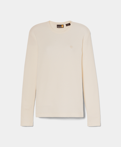 Playera para mujer Waffle de manga larga, Blanco
