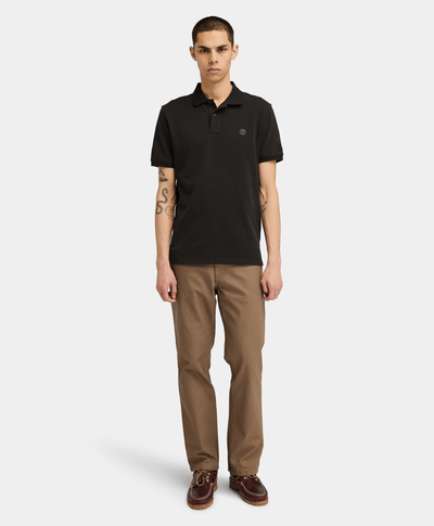 Camisa Polo para hombre Oyster River con logo, Negro
