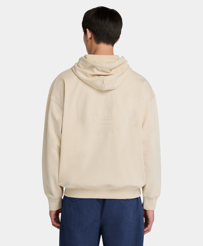 Hoodie Relaxed Fit Tree Logo Para Hombre, Beige