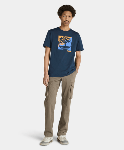 Pantalon Cargo De Twill Straight Fit Para Hombre, Café