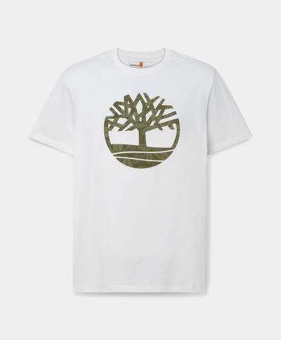 Playera Regular Fit Con Logo Floral Para Hombre, Blanco