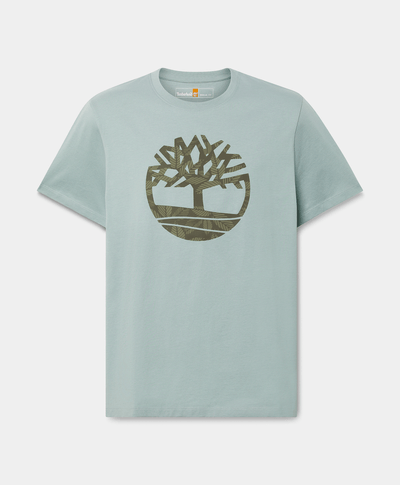 Playera Regular Fit Con Logo Floral Para Hombre, Verde/Azul