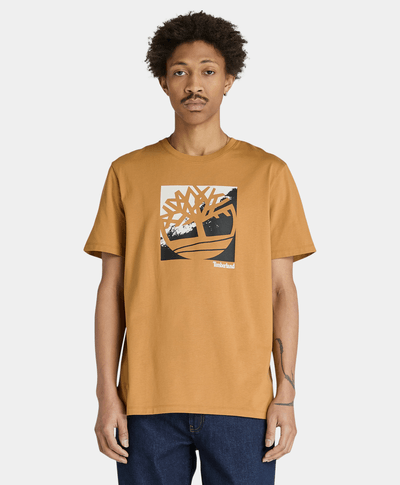 Playera Regular Fit Con Logo Grafico Para Hombre, Amarillo