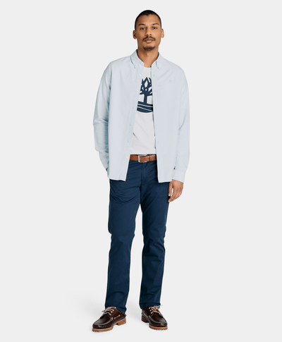 Camisa Oxford Regular Fit Para Hombre, Azul