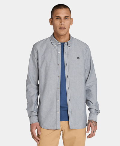 Camisa Oxford Slim Fit Para Hombre, Negro