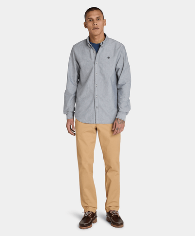 Camisa Oxford Slim Fit Para Hombre, Negro