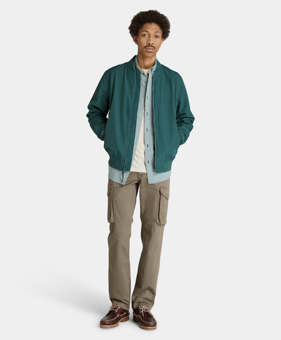 Chamarra Bomber Regular Fit Water Resistant Para Hombre, Verde