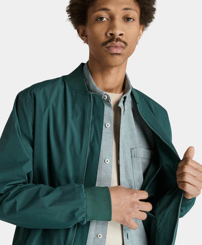 Chamarra Bomber Regular Fit Water Resistant Para Hombre, Verde