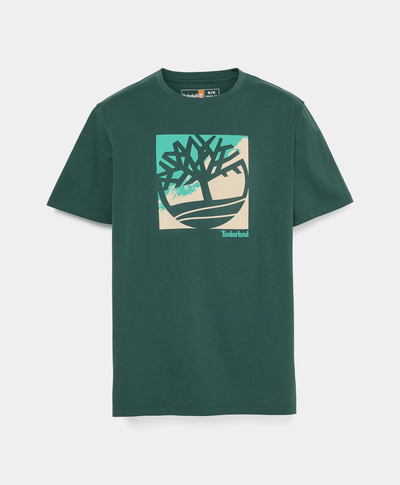 Playera Regular Fit Con Logo Grafico Para Hombre, Verde