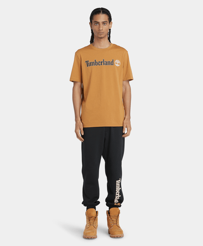 Playera Regular Fit Con Logo Lineal Para Hombre, Amarillo