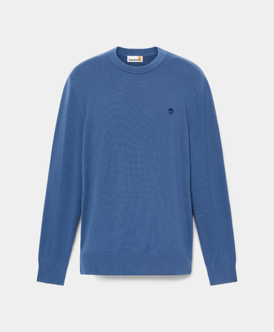 Suéter De Algodón Regular Fit Para Hombre, Azul