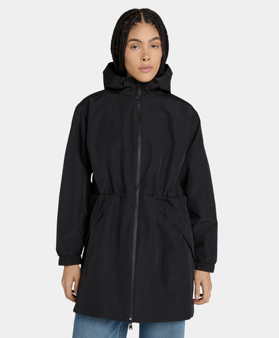Chamarra Parka Relaxed Fit Impermeable Waterproof Para Mujer, Negro