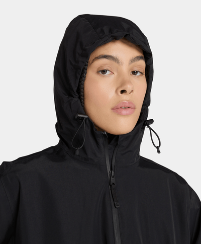 Chamarra Parka Relaxed Fit Impermeable Waterproof Para Mujer, Negro