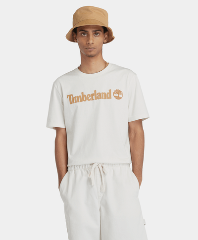 Playera Regular Fit Con Logo Lineal Para Hombre, Beige