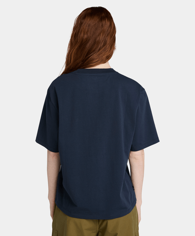 Playera Relaxed Fit Con Grafico Para Mujer, Azul