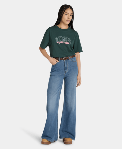 Playera Relaxed Fit Con Grafico Para Mujer, Verde