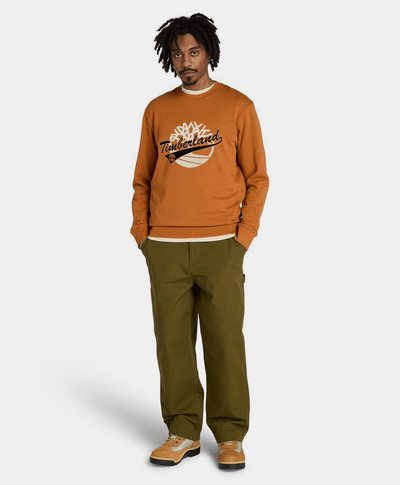 Sudadera Regular Fit Grafico Para Hombre, Café