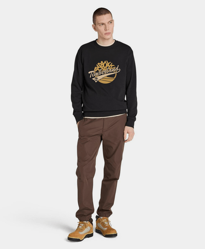 Sudadera Regular Fit Grafico Para Hombre, Negro