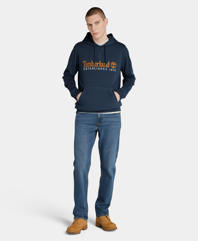 Sudadera - Hoodie Regular Fit Logo Bordado Para Hombre, Azul
