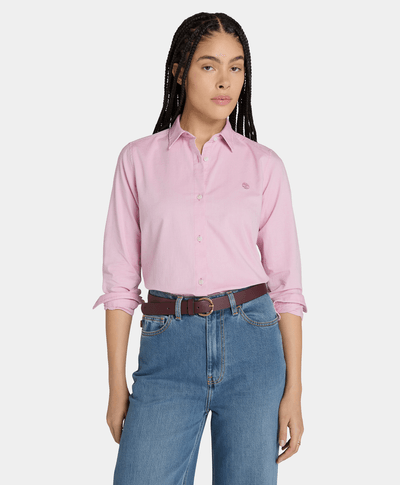 Camisa Oxford Regular Fit Para Mujer, Rosa